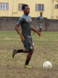 Olise Divine Forster Football Academy with the ball