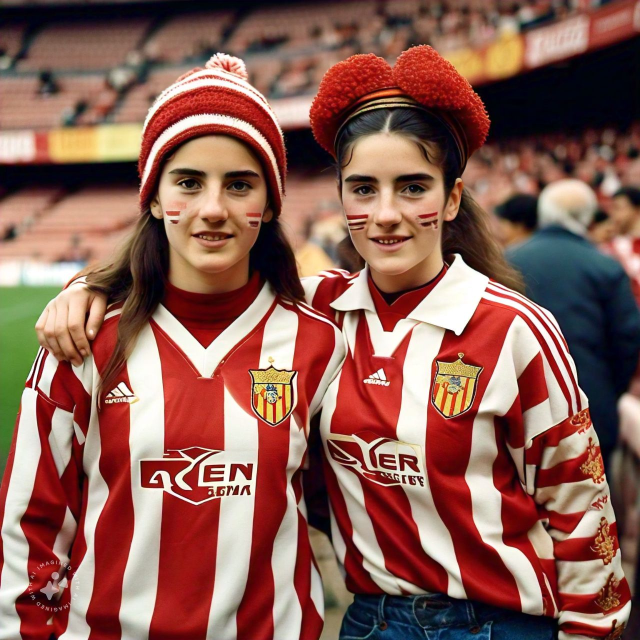 Meta ai image of two Girona FC fans